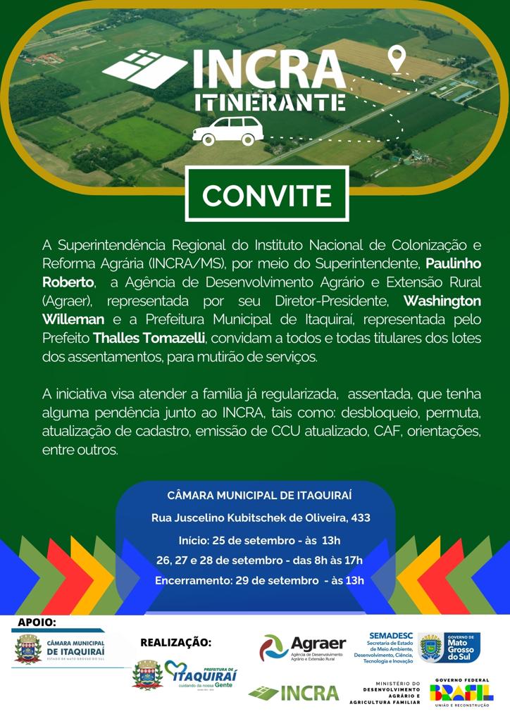 INCRA Itinerante e parceiros se unem em uma semana de serviços essenciais para famílias assentadas INCRA Itinerante e parceiros se unem em uma semana de serviços essenciais para famílias assentadas