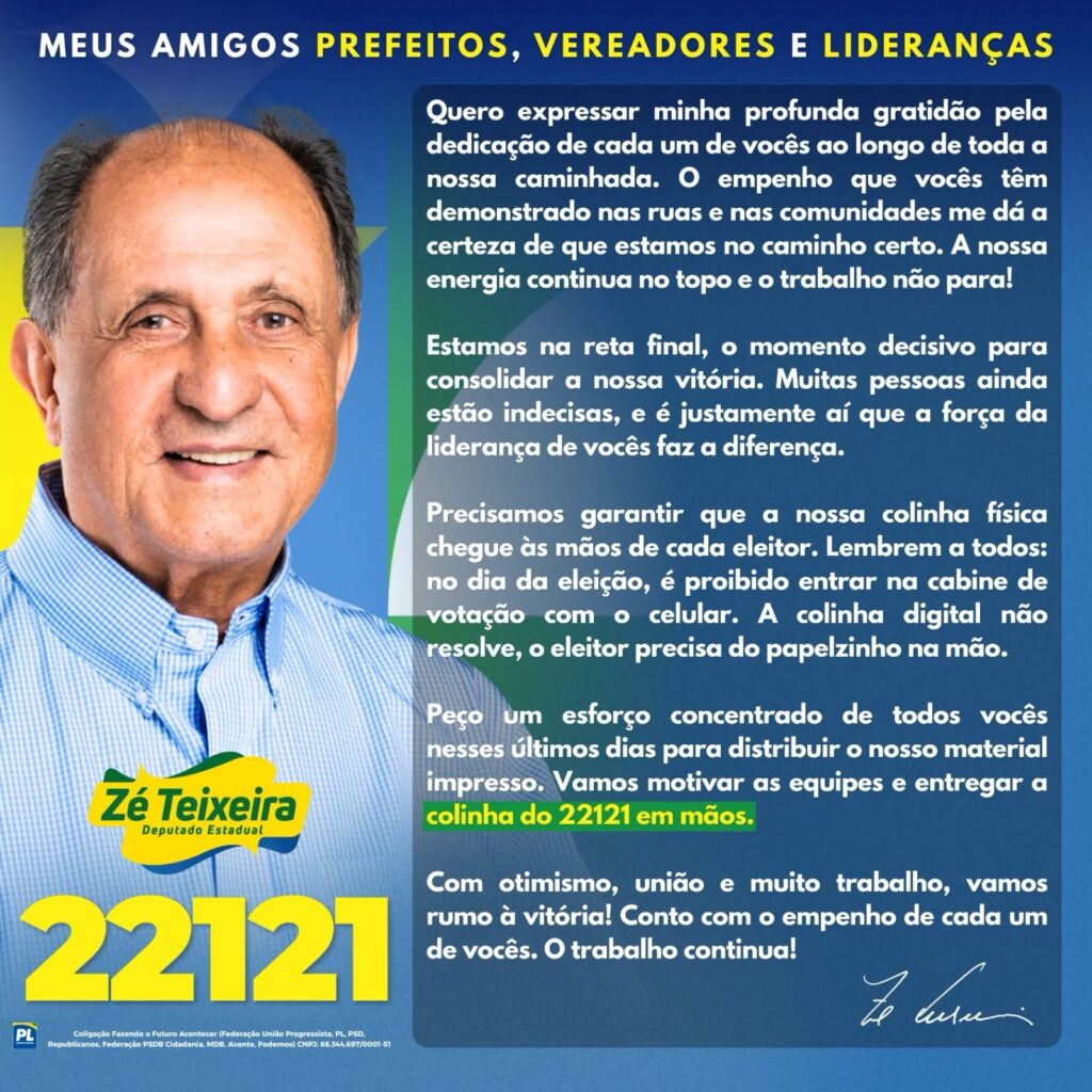 Deputado Zé Teixeira projeta 2027 e reforça compromisso com o desenvolvimento de Mato Grosso do Sul Deputado Zé Teixeira projeta 2027 e reforça compromisso com o desenvolvimento de Mato Grosso do Sul