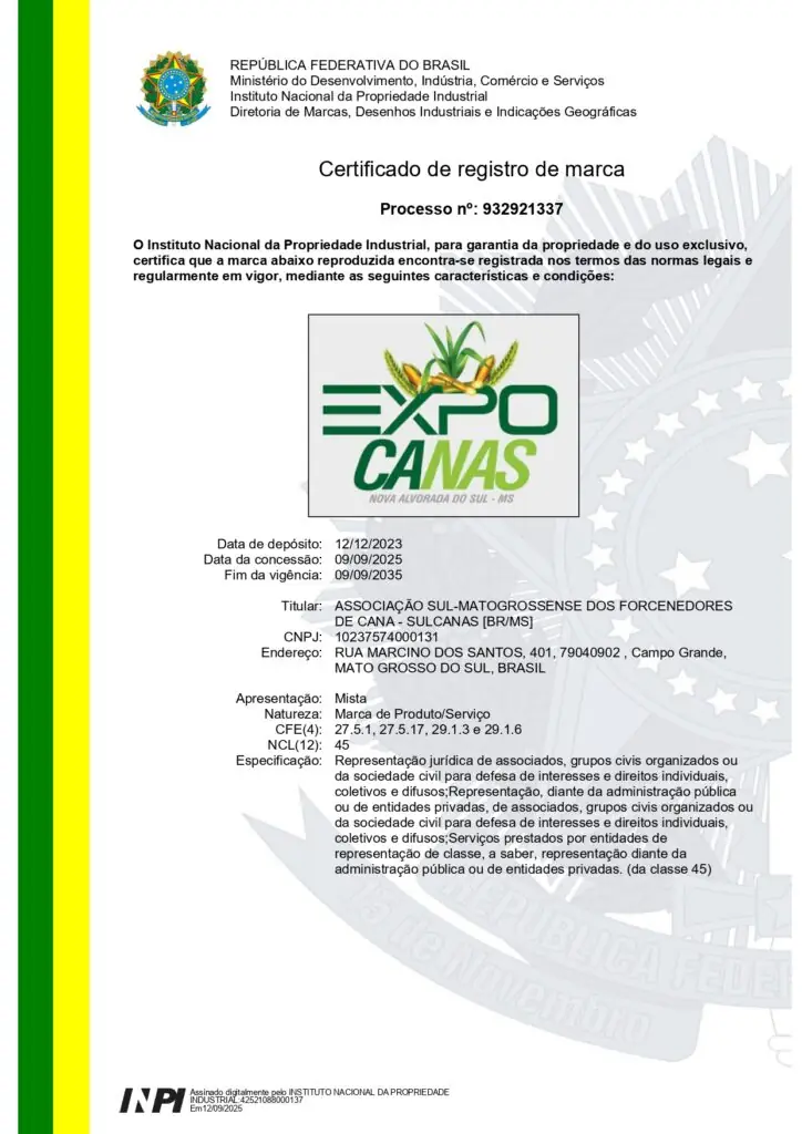 Expocanas garante registro oficial de marca e reforça sua consolidação no cenário nacional