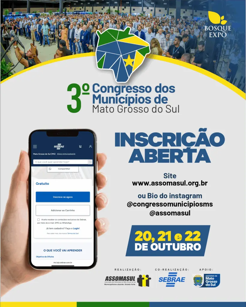 3º Congresso dos Municípios de Mato Grosso do Sul reforça protagonismo e eficiência na gestão pública 3º Congresso dos Municípios de Mato Grosso do Sul reforça protagonismo e eficiência na gestão pública